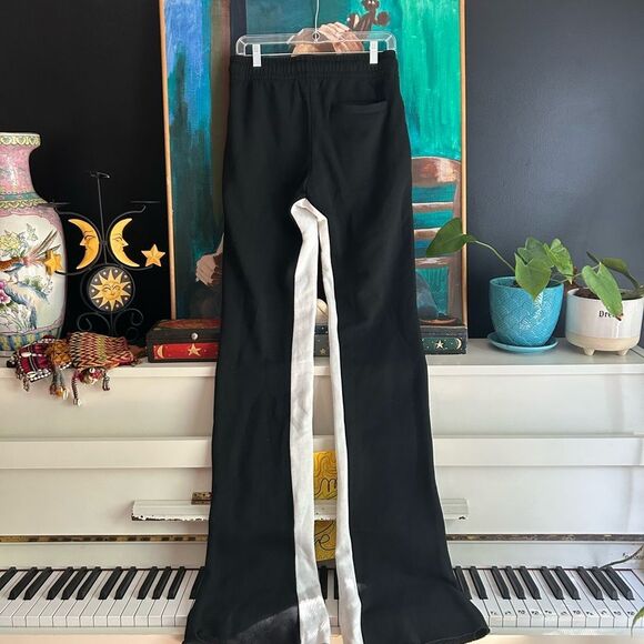 Rockstar Original Size M Flame Track Pants Stacked Flared Leg in Black - Picture 5 of 14